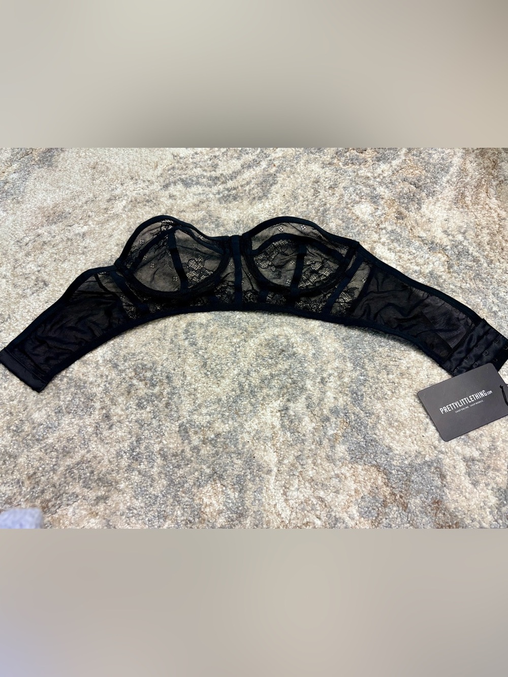 Pretty little thing black lace bralette